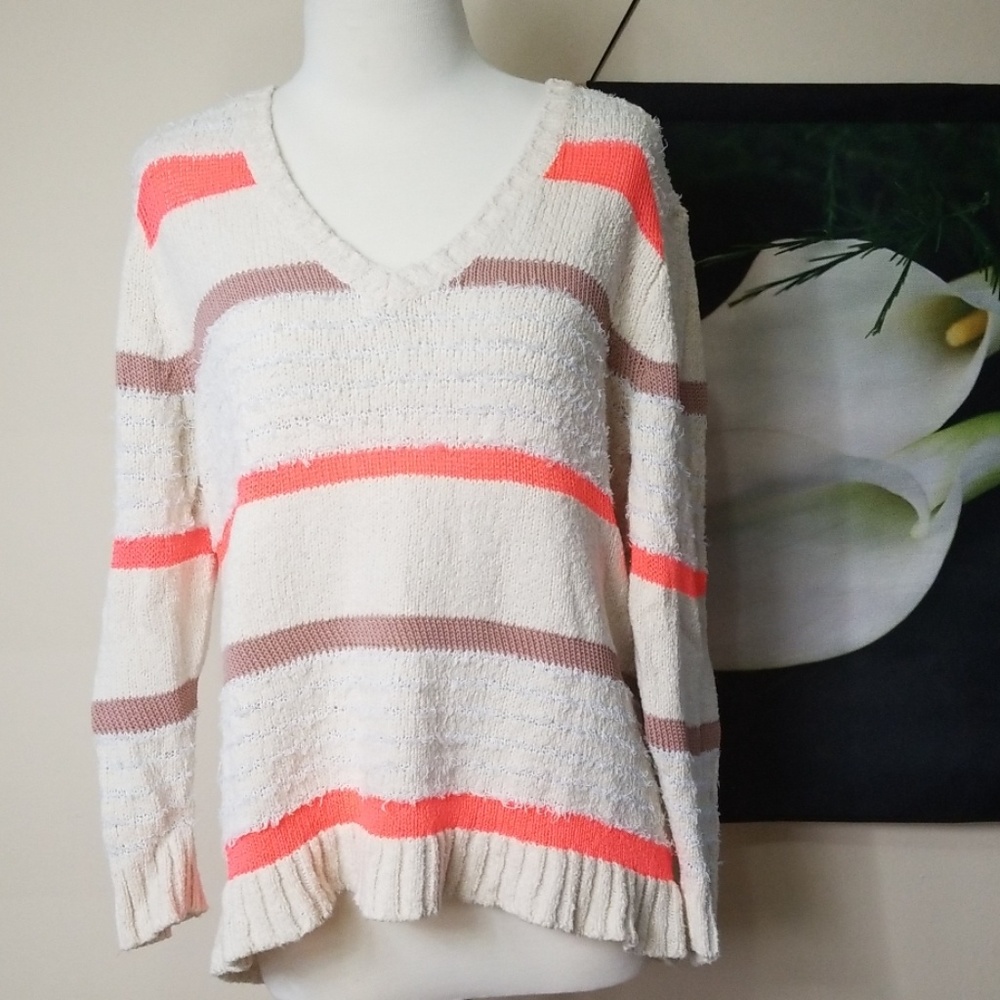 J Crew V Neck Striped Sweater
